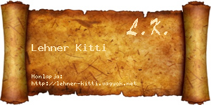 Lehner Kitti névjegykártya